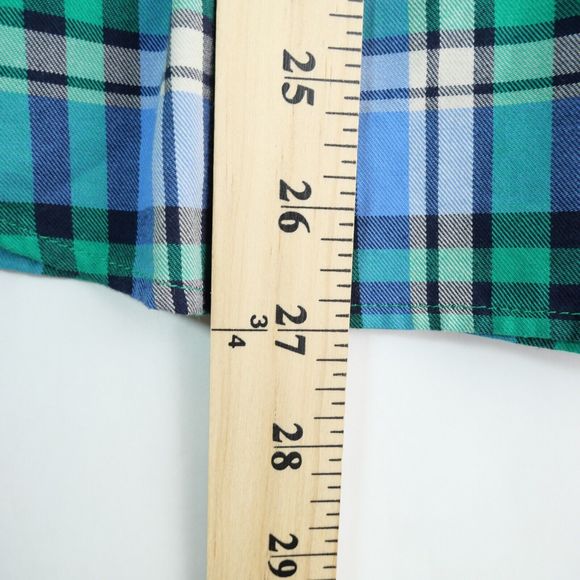 Talbots Button Down Shirt Blue Plaid Cotton Long Sleeve Casual Basic Size Small - Picture 11 of 11